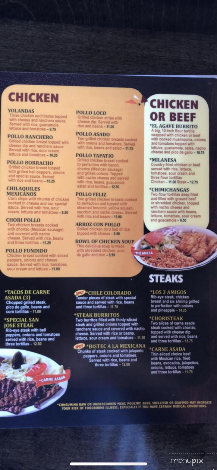 El Agave Mexican Restaurant - Florence, SC menu_pic
