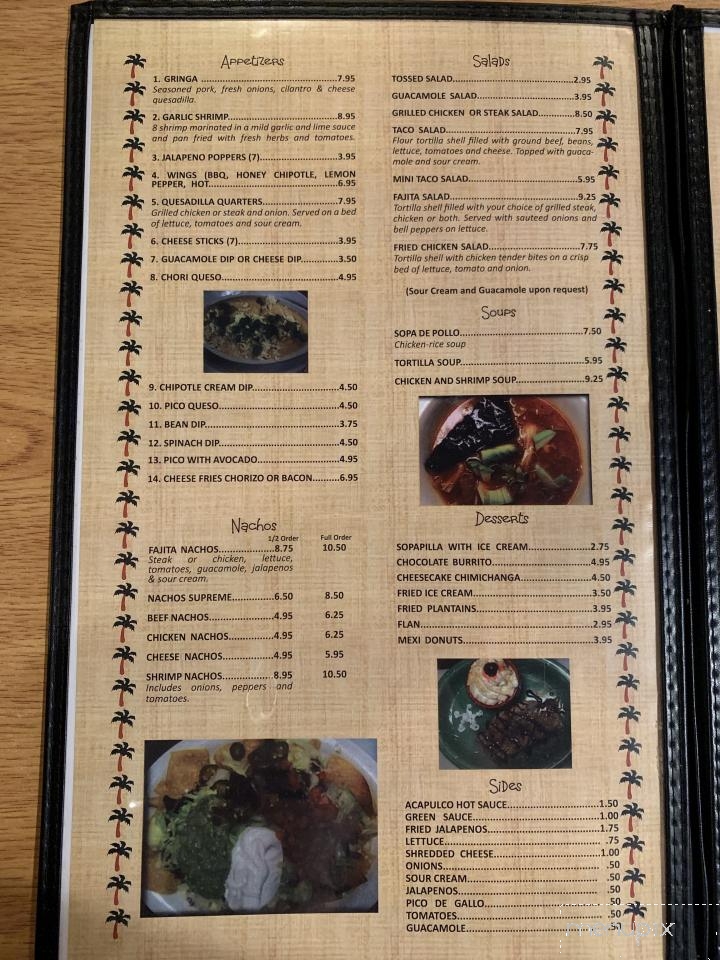 Acapulco Mexican Grille - Tallassee, AL menu_pic