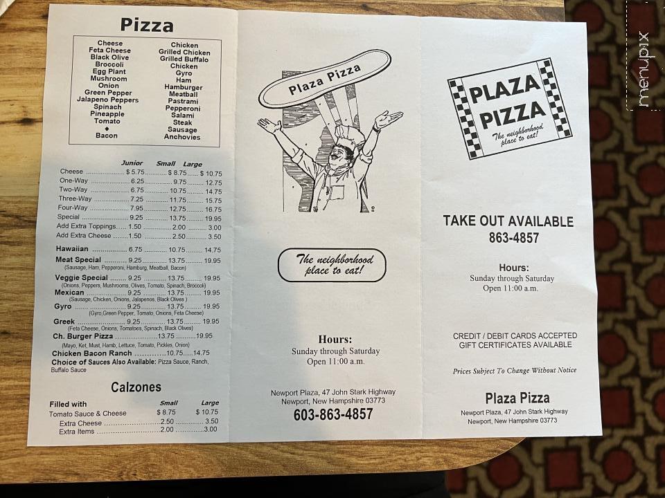 Plaza Pizza - Newport, NH