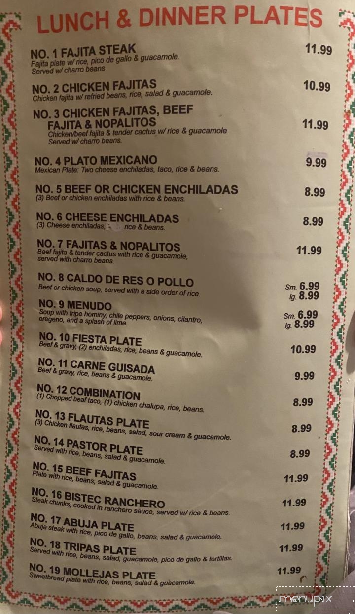 Taqueria Vallarta - Orange Grove, TX menu_pic