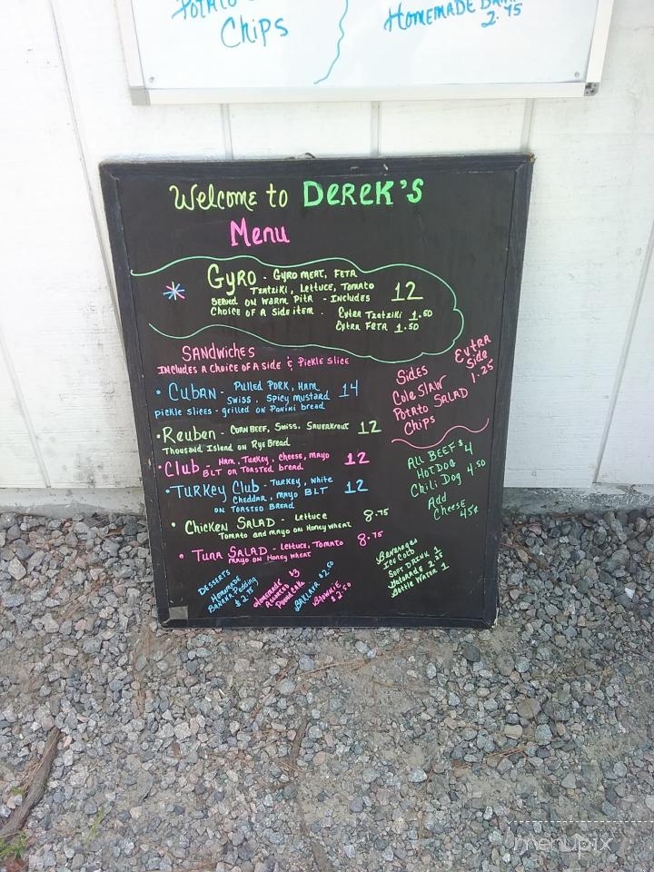Derek's - Summerville, SC menu_pic