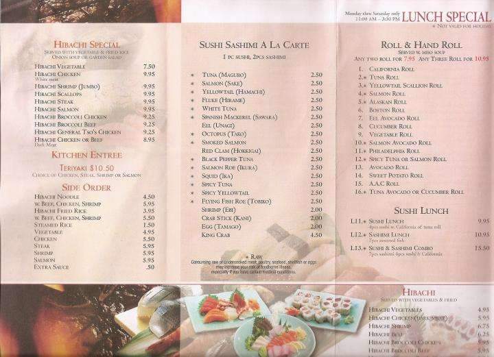 Hibachi Express - Torrington, CT menu_pic
