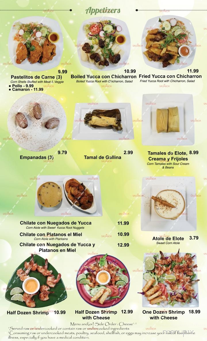 El Salsabor Restaurant Y Pupuseria - Los Angeles, CA menu_pic