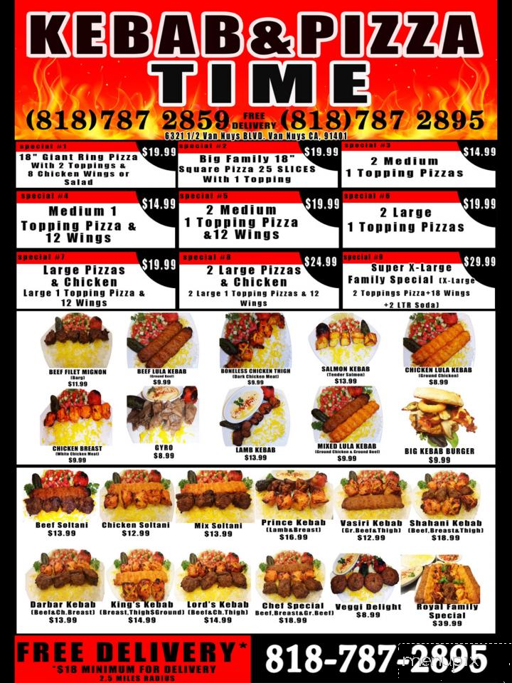 Kebab and Pizza Time - Van Nuys, CA menu_pic