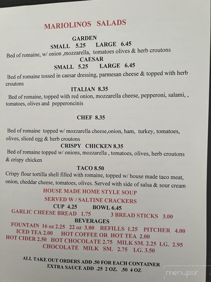 Mariolino's - Vernonia, OR menu_pic