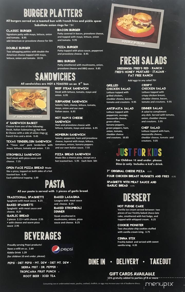 Fred's Pizza Express - Portsmouth, OH menu_pic
