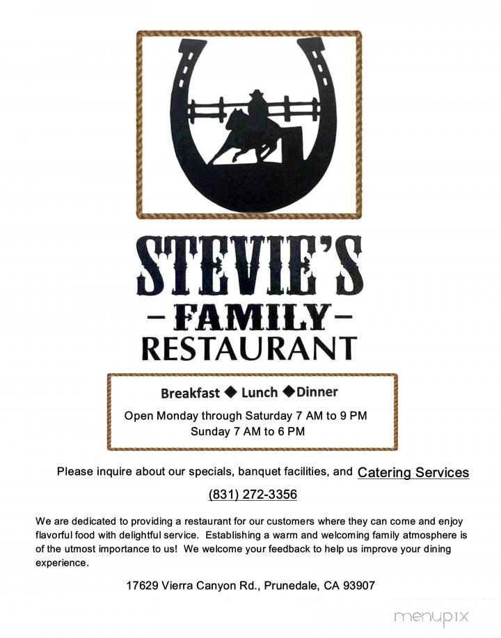 Stevies Family Restaurant - Prunedale, CA