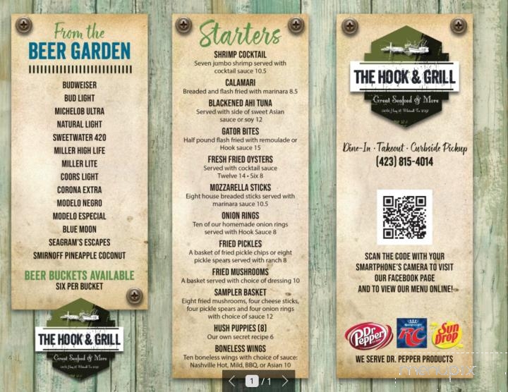 The Hook & Grill - Whitwell, TN menu_pic