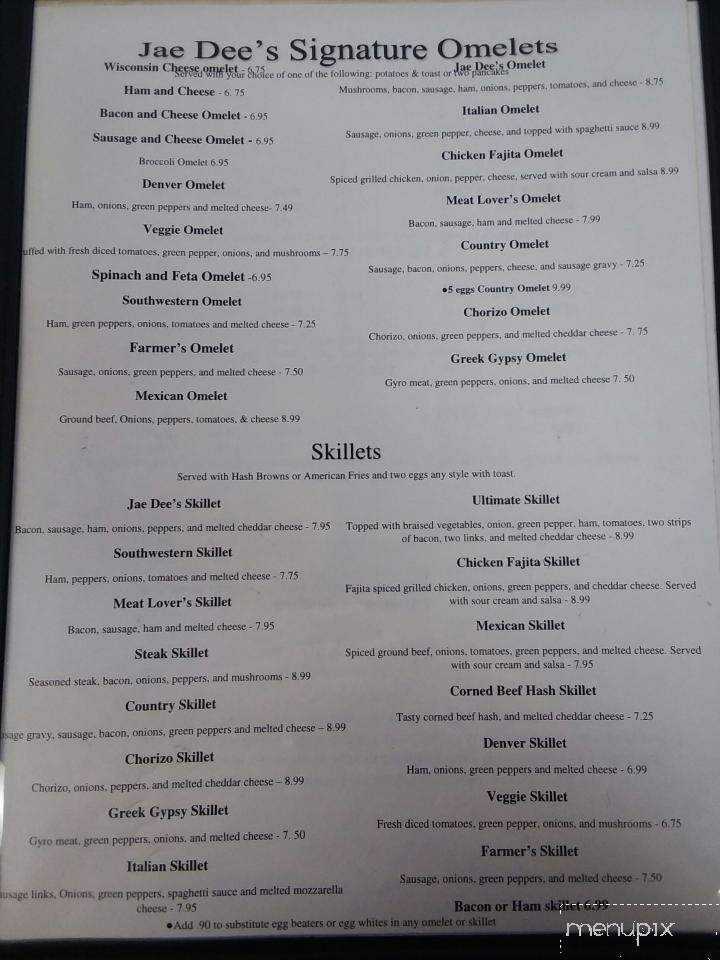 Jaedee's - Glen Flora, WI menu_pic