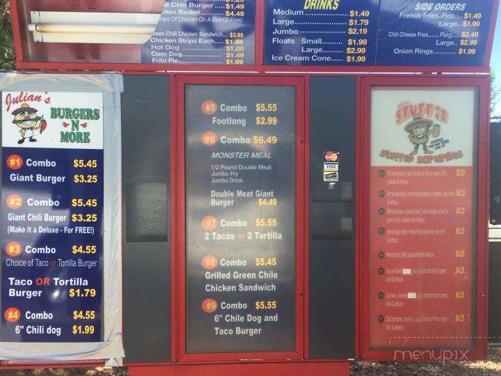 Julian's Burgers N More - Albuquerque, NM menu_pic