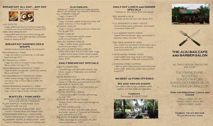 The JuJu Bag Cafe - New Orleans, LA menu_pic