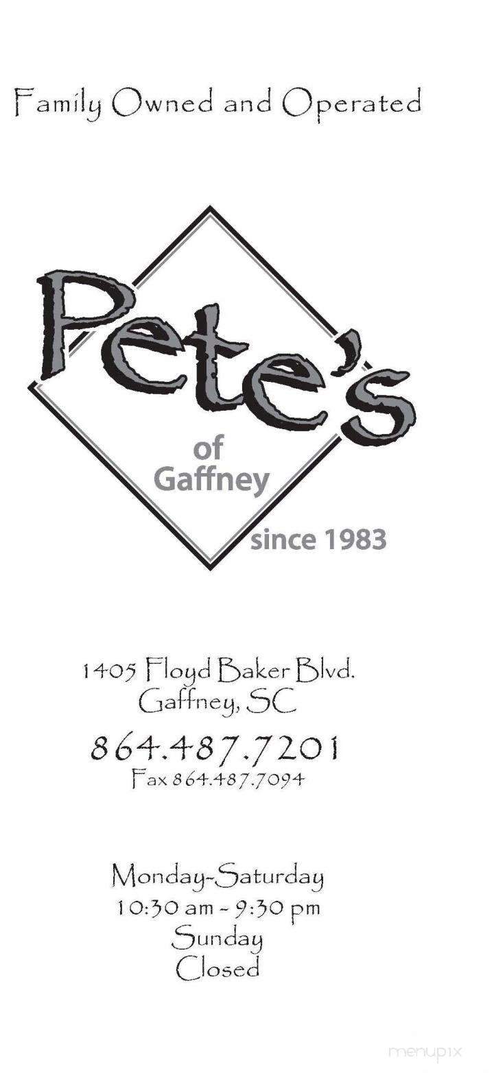 Pete's Restaurant - Gaffney, SC