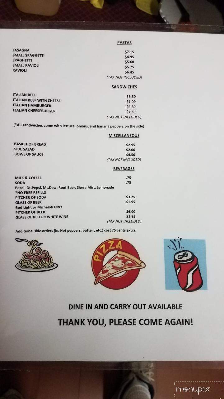 Joe's Pizzeria - Dixon, IL menu_pic