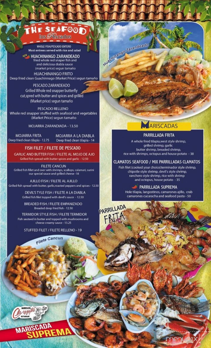 Clamatos Mexican Restaurant - Lexington, KY menu_pic