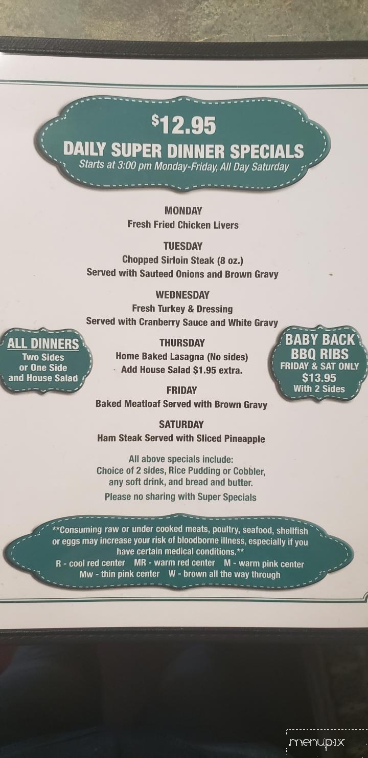 Anderson Coach House - Anderson, SC menu_pic