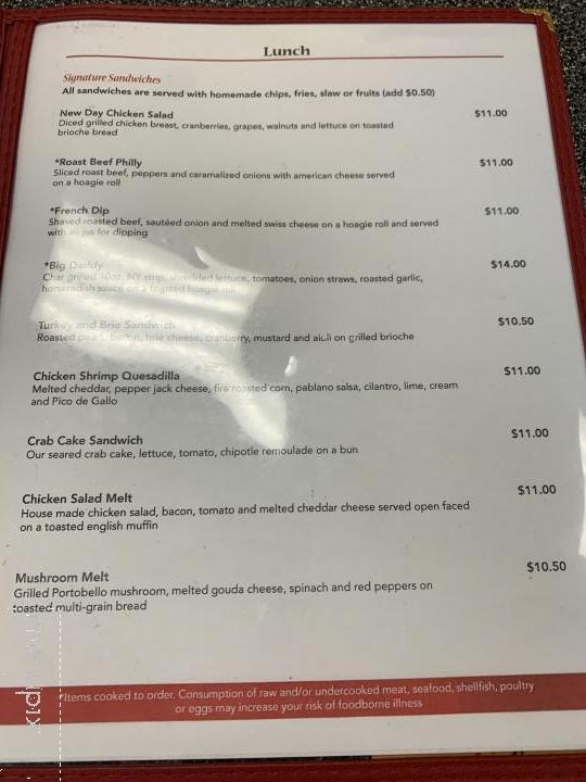 New Day Cafe - Leland, NC menu_pic