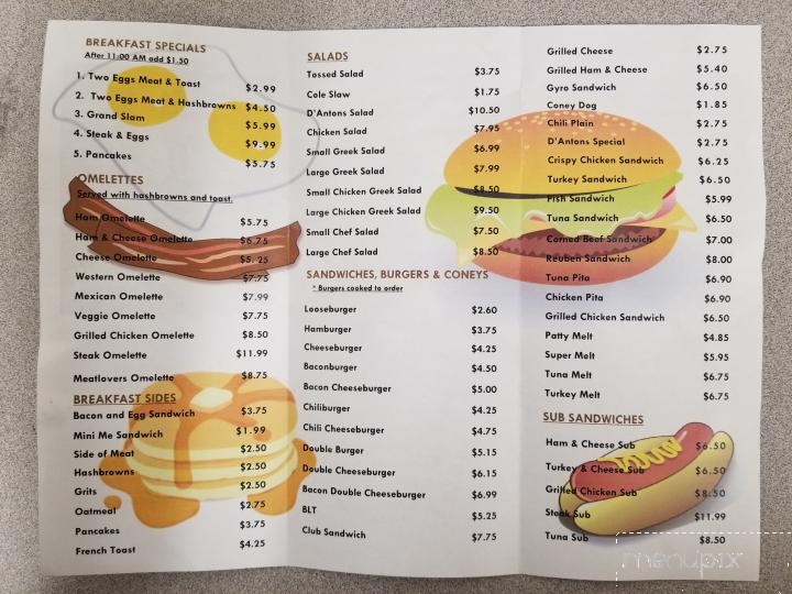 D'Antons Coney Island - Pontiac, MI menu_pic