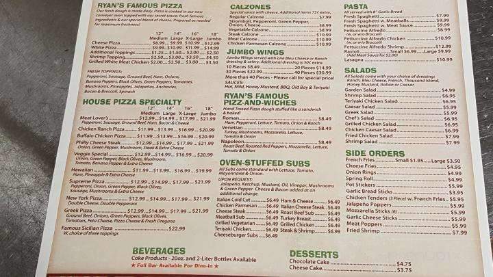 Ryan's Famous Pizza & Subs - Beaufort, SC