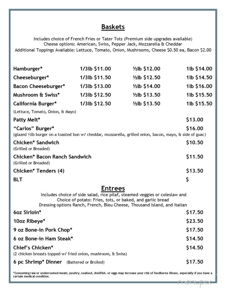 Pickwick Inn - Winona, MN menu_pic