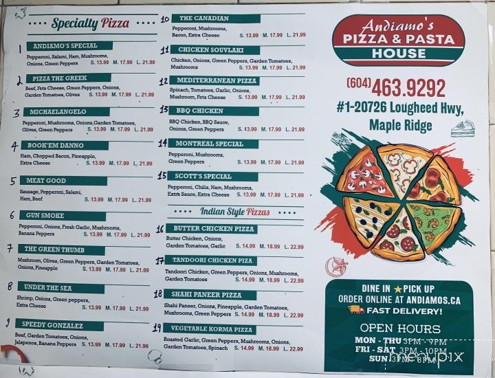 Andiamo's Pizza & Pasta House - Maple Ridge, BC