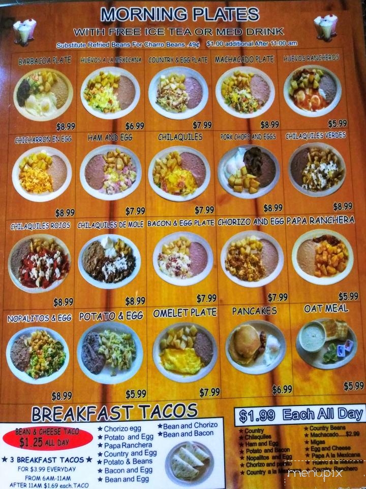 El Taco De Jalisco - San Antonio, TX menu_pic