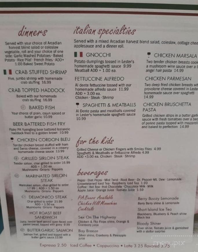 Calla's Cafe - Kersey, PA menu_pic