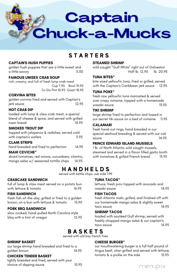 Captain Chuck A Mucks Ship - Carrollton, VA menu_pic
