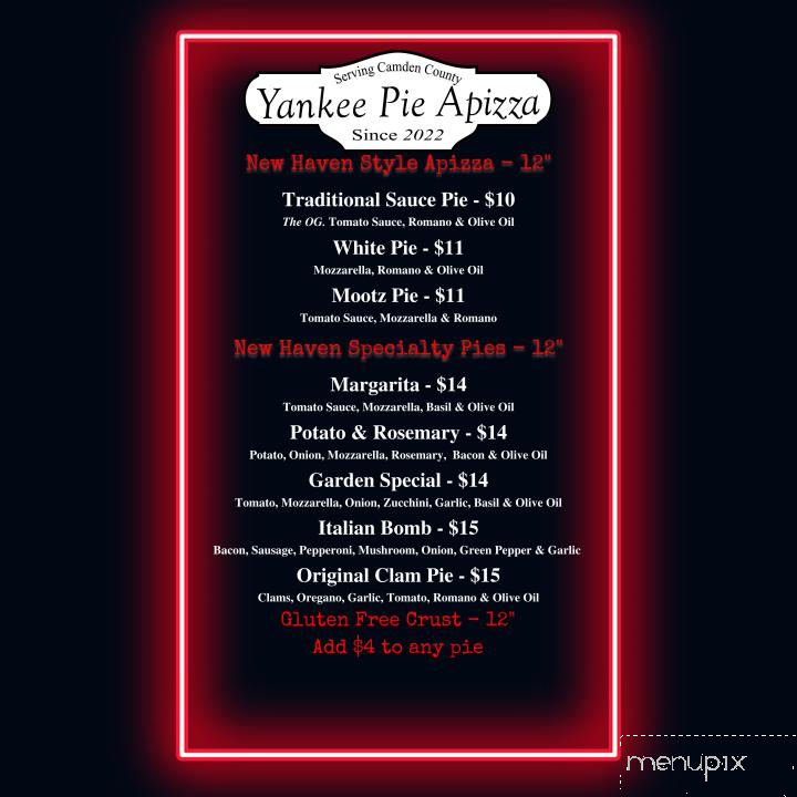 Yankee Pie Apizza - St. Marys, GA menu_pic