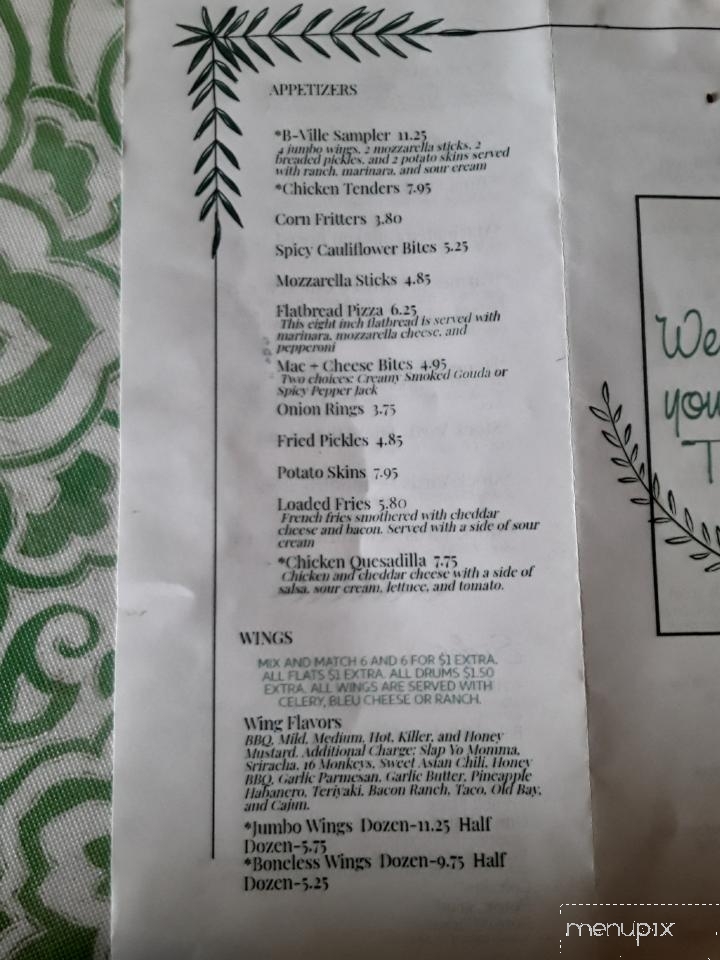 Brunnerville Hotel - Lititz, PA menu_pic