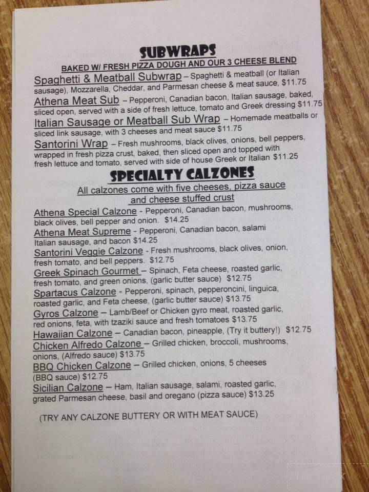 Pizza Athena - Palmer, AK menu_pic