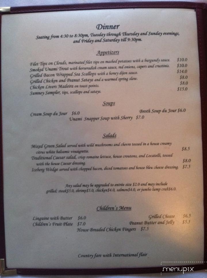Francis Kaufman House - Green Lane, PA menu_pic