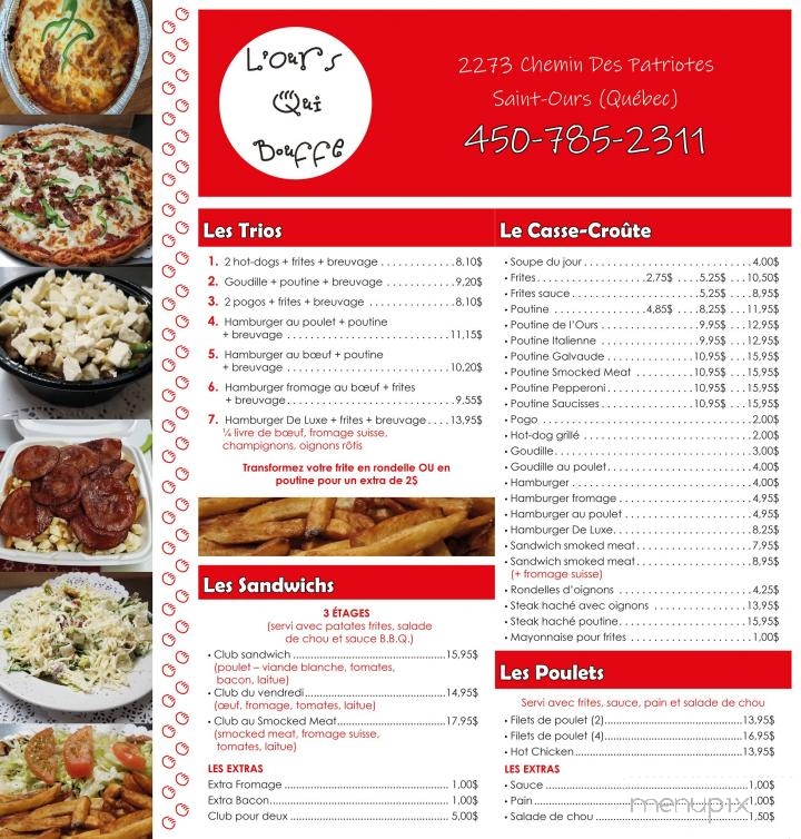 L'Ours qui Bouffe - Saint-Ours, QC menu_pic