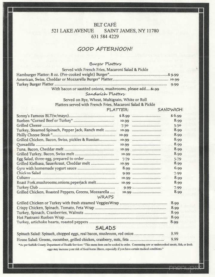 Blt Cafe - Saint James, NY menu_pic