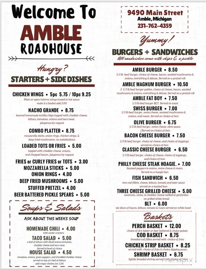 Amble Tavern - Howard City, MI menu_pic