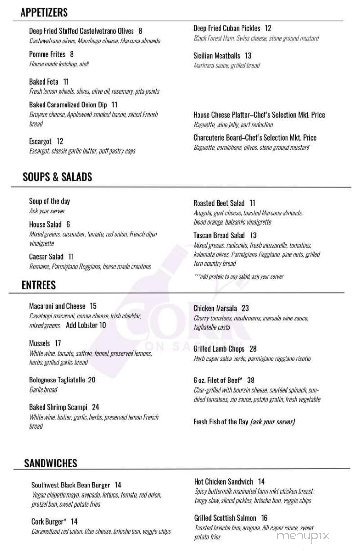 Cork on Saginaw - Flint, MI menu_pic