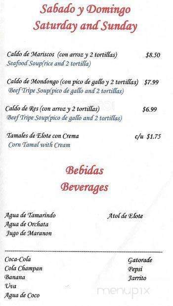 Izalco - Farmers Branch, TX menu_pic