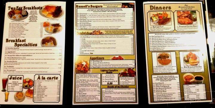 Russell's Sunrise Cafe - Chico, CA menu_pic