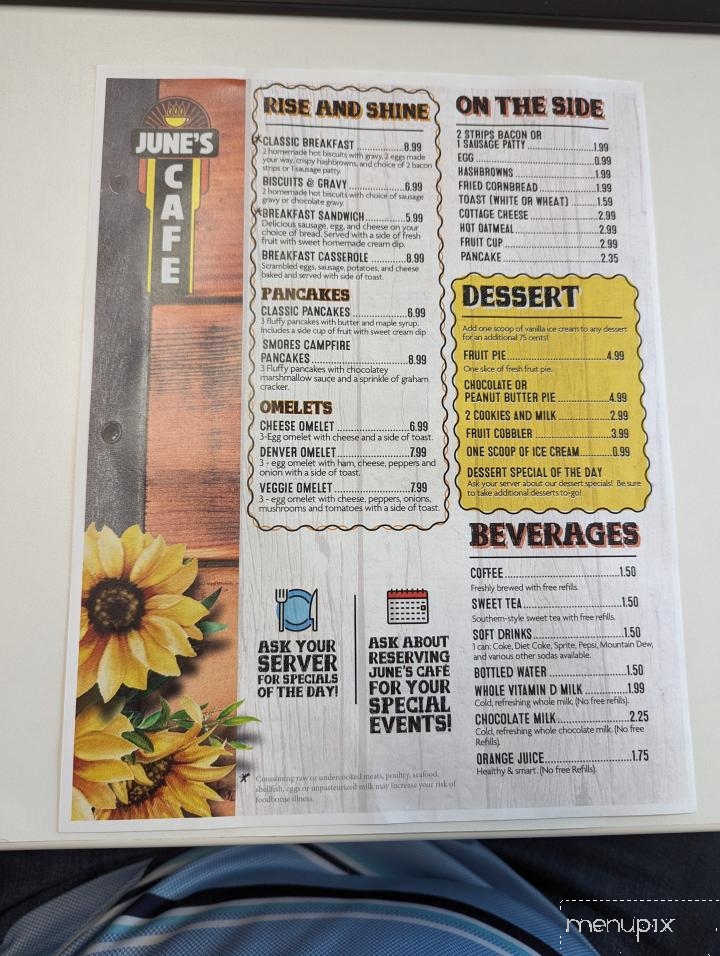 June's Cafe - Clinton, AR menu_pic