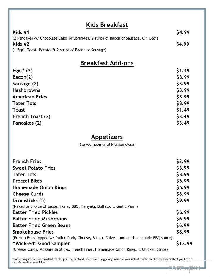 Pickwick Inn - Winona, MN menu_pic