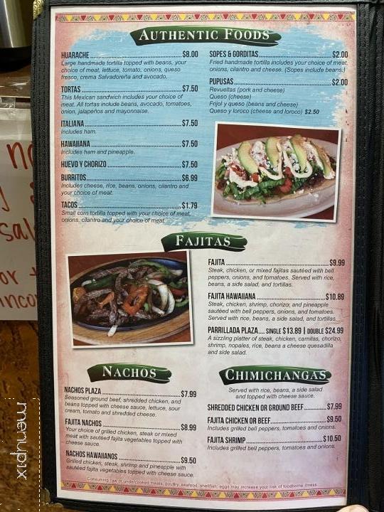 La Plaza - Russellville, AR menu_pic