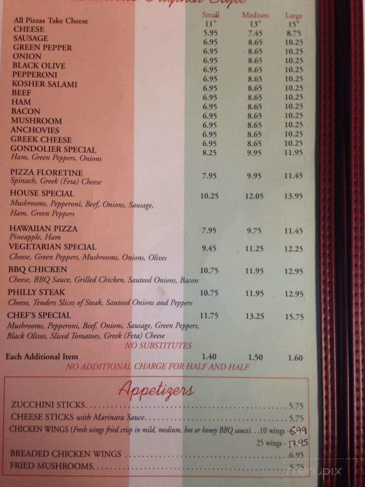 Gondolier Pizza & Steakhouse - Athens, TN menu_pic