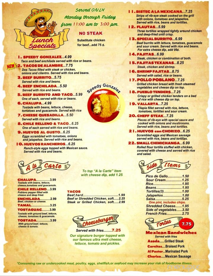 Pueblo Mexican Restaurant - Ellijay, GA menu_pic