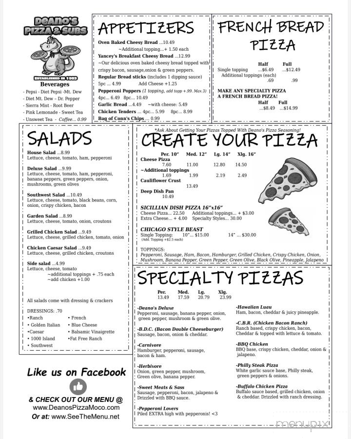 Deano's Pizza & Subs - Mcconnelsville, OH menu_pic