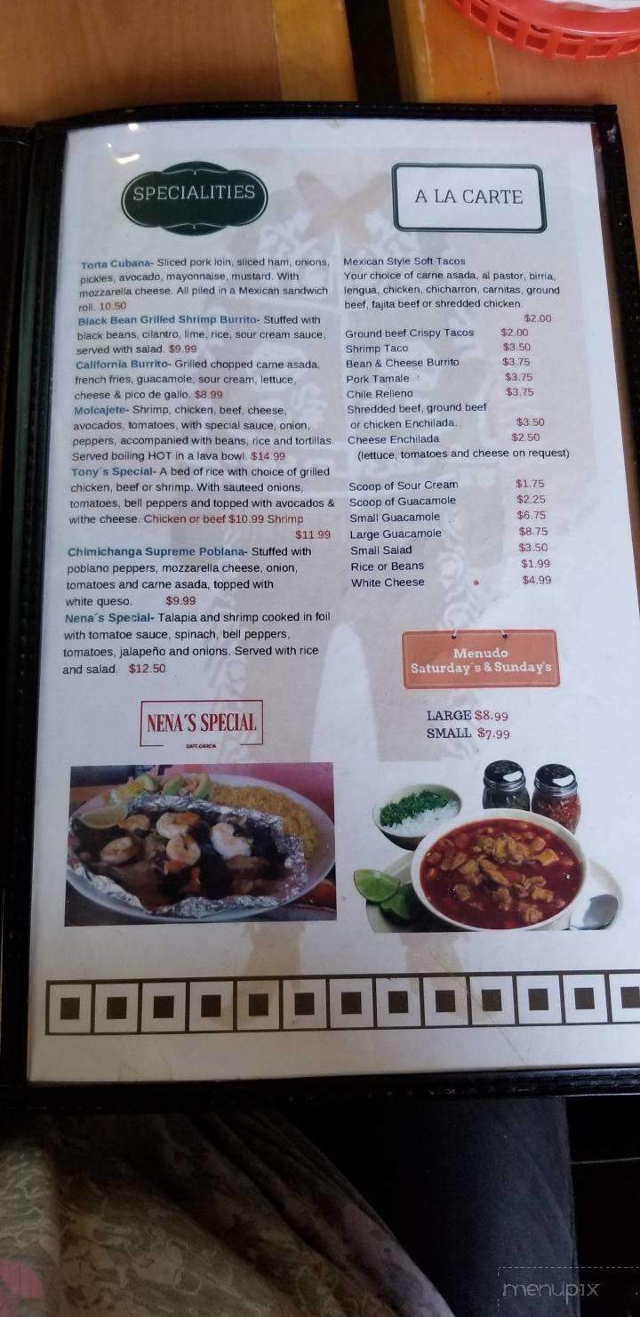 Cafe Garcia - Enid, OK menu_pic
