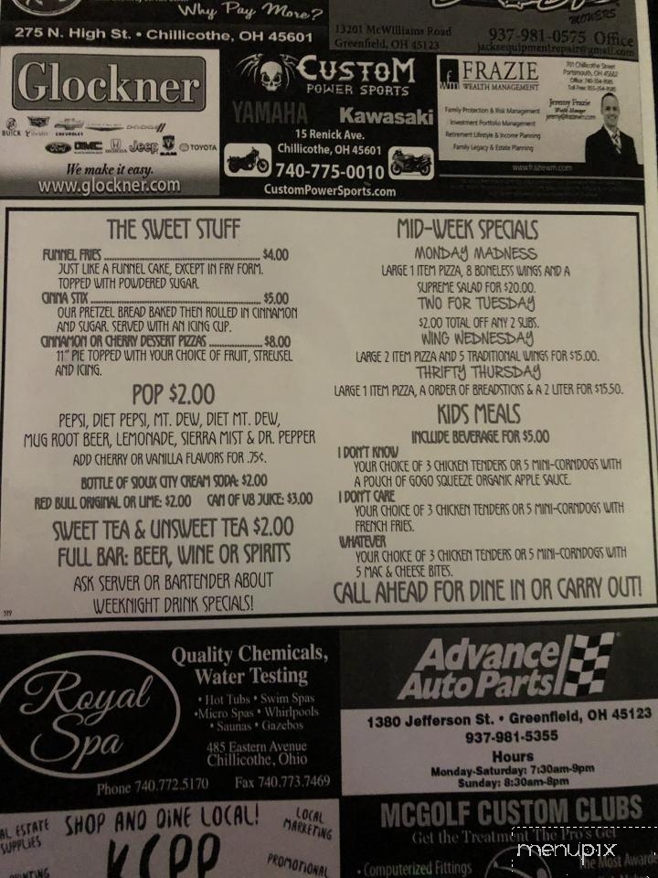 Jerry's Pizza Greenfield - Greenfield, OH menu_pic