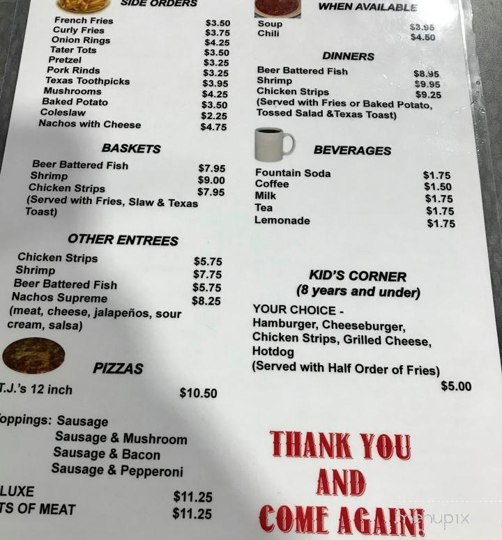 T & T Hilltop Lounge - New Haven, MO menu_pic