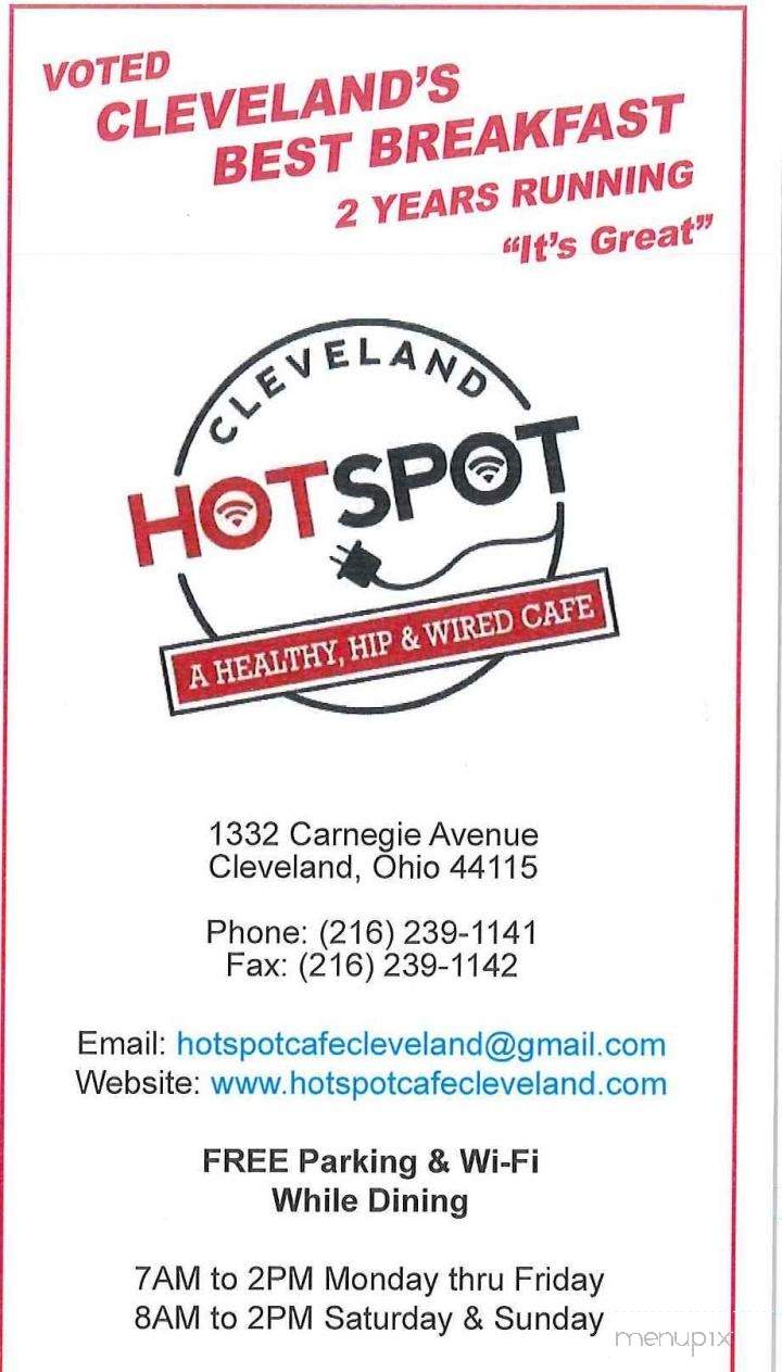 Hotspot Cafe - Cleveland, OH menu_pic