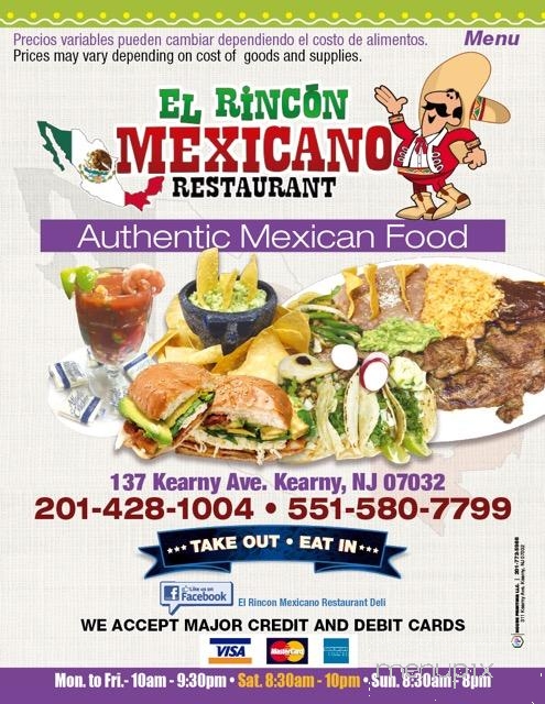El Rincon Mexicano Restaurant Deli - Kearny, NJ
