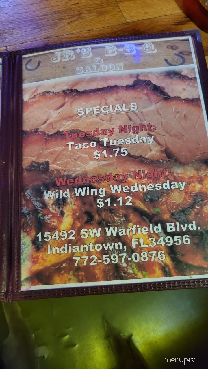 JR's BBQ And saloon - Indiantown, FL menu_pic