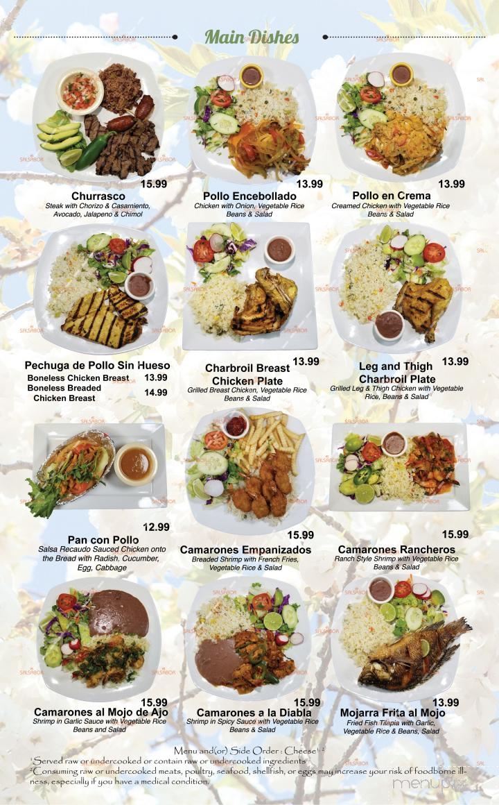 El Salsabor Restaurant Y Pupuseria - Los Angeles, CA menu_pic